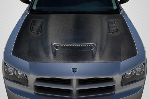 Carbon Fiber Hellcat Style Hood 06-10 Dodge Charger - Click Image to Close